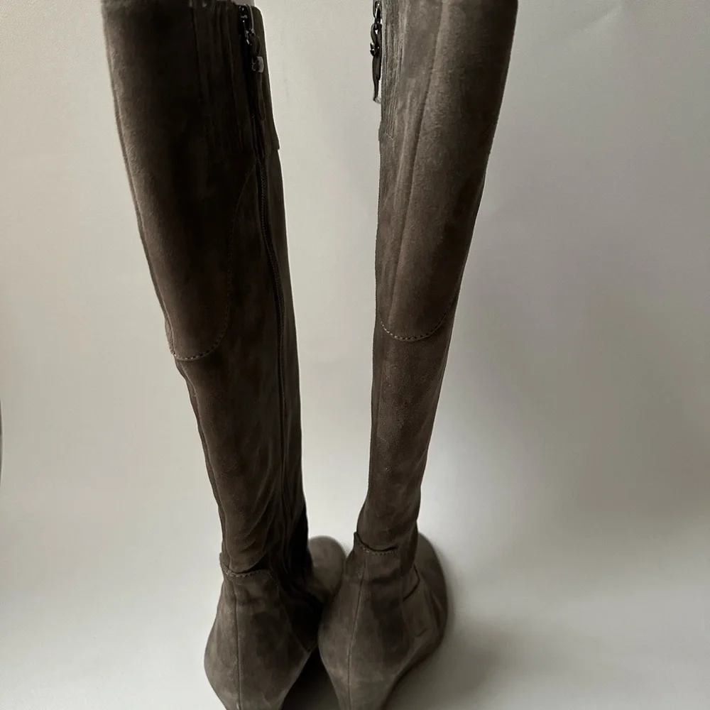 Via Spiga Wedge Tall Boots Adina Suede Size 7